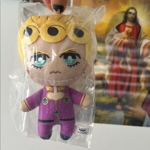 JOJO Giorno Giovanna Plush With Beaded Keychain